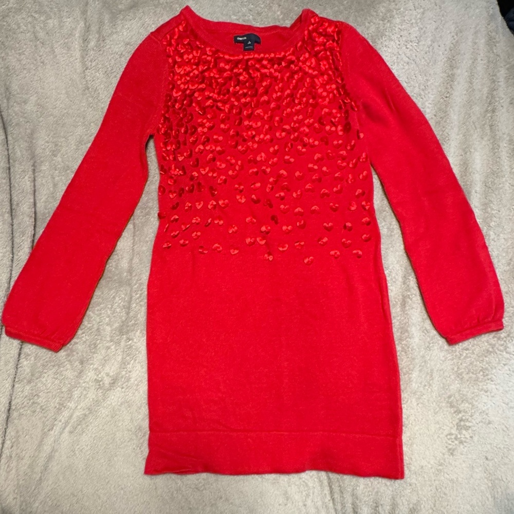 Gap kids Red hearts sweater dress.